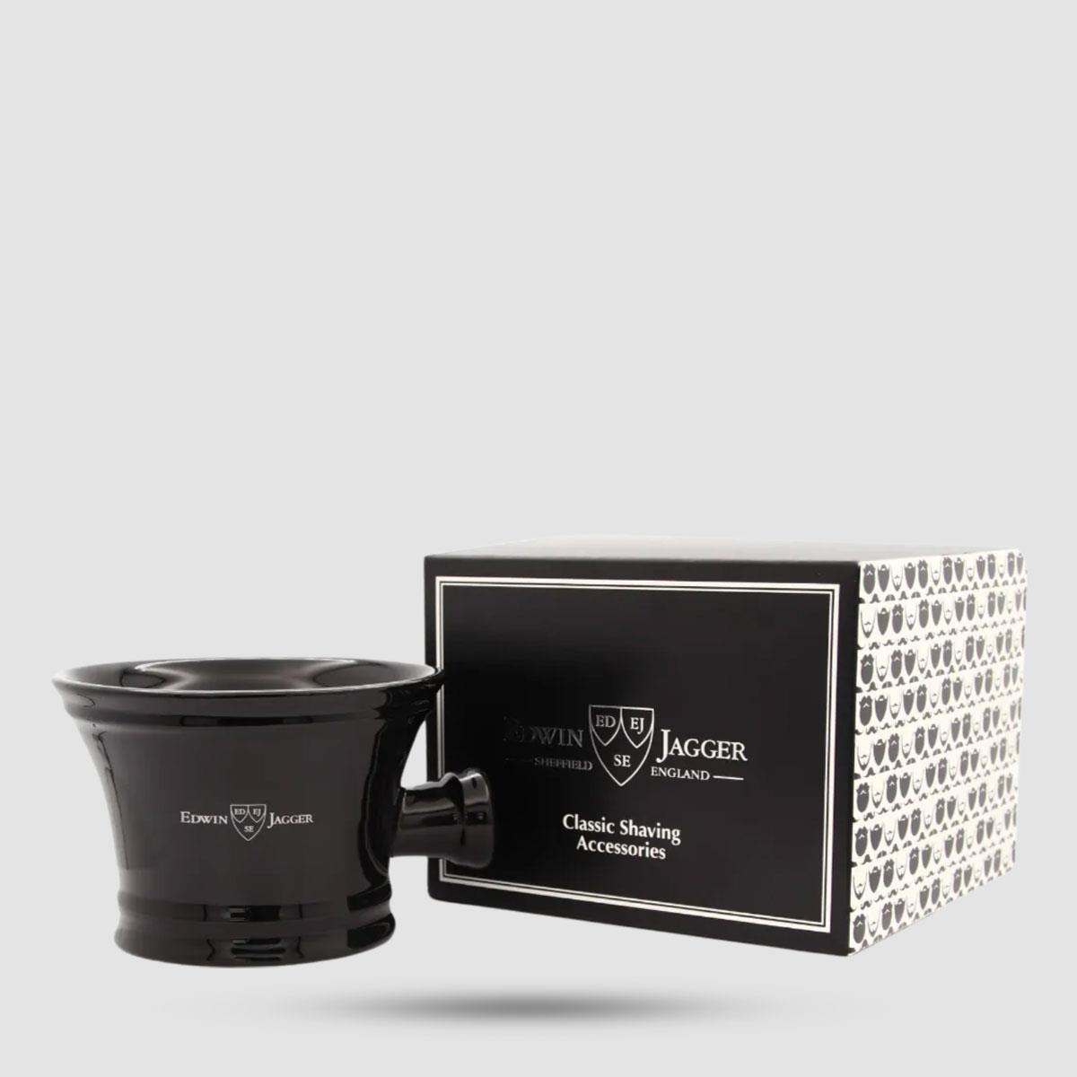 Μπολ ξυρίσματος Edwin Jagger μαύρη πορσελάνη - Αξεσουάρ grooming - Διατηρεί θερμότητα