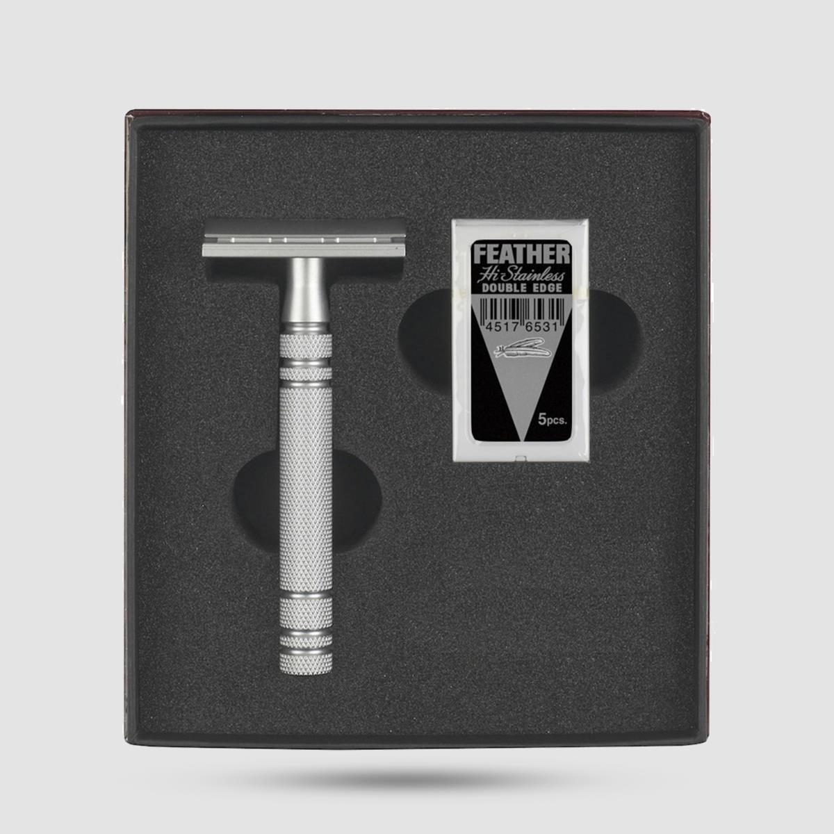 Feather AS-D2 All Stainless Steel Double-Edge Razor - Shaving Tools - Ήπιο ξύρισμα για ευαίσθητο δέρμα
