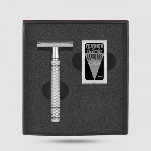 Feather AS-D2 All Stainless Steel Double-Edge Razor - Shaving Tools - Ήπιο ξύρισμα για ευαίσθητο δέρμα