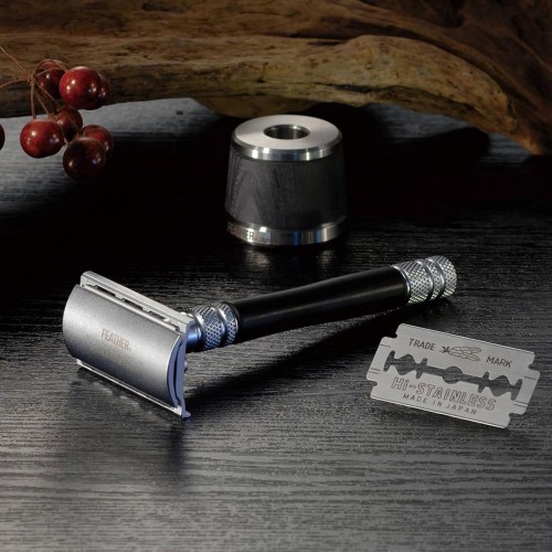Feather Wood Handle Stainless Double Edge Razor WS-D2S - Shaving Tools - Wooden handle with stainless steel