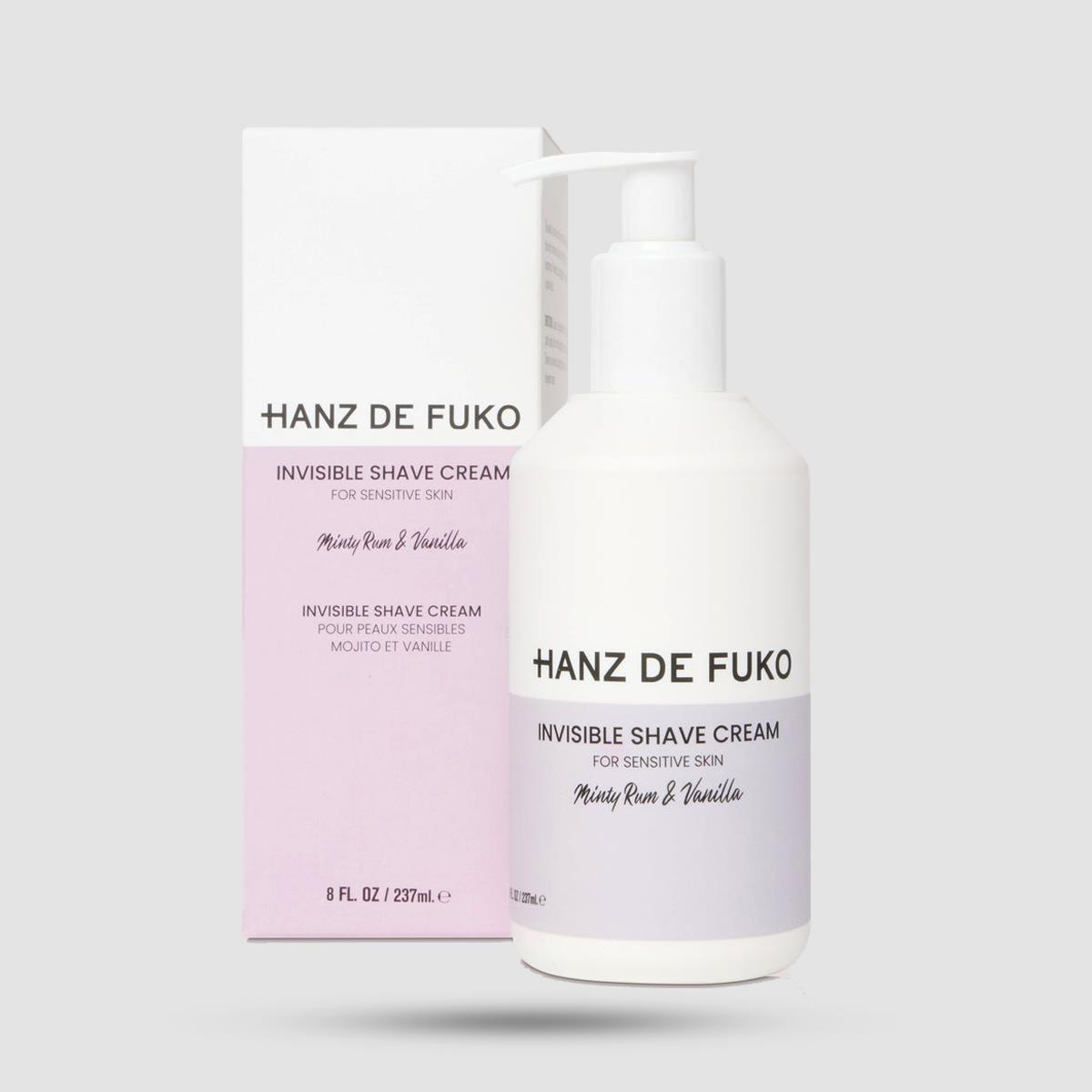 Κρέμα Ξυρίσματος Invisible Hanz De Fuko - Skincare - Υποαλλεργική φόρμουλα 237ml