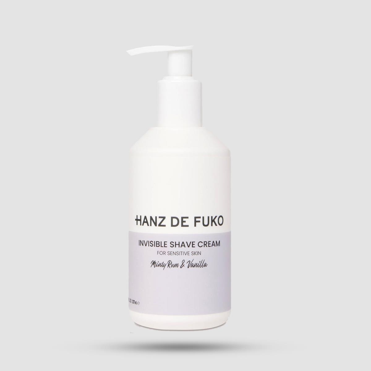 Κρέμα Ξυρίσματος Invisible Hanz De Fuko - Skincare - Υποαλλεργική φόρμουλα 237ml