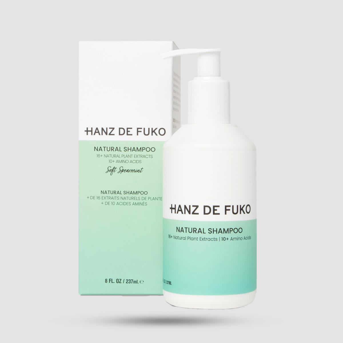 Natural Shampoo Hanz De Fuko - Σαμπουάν Ενδυνάμωσης - 16+ φυτικά εκχυλίσματα