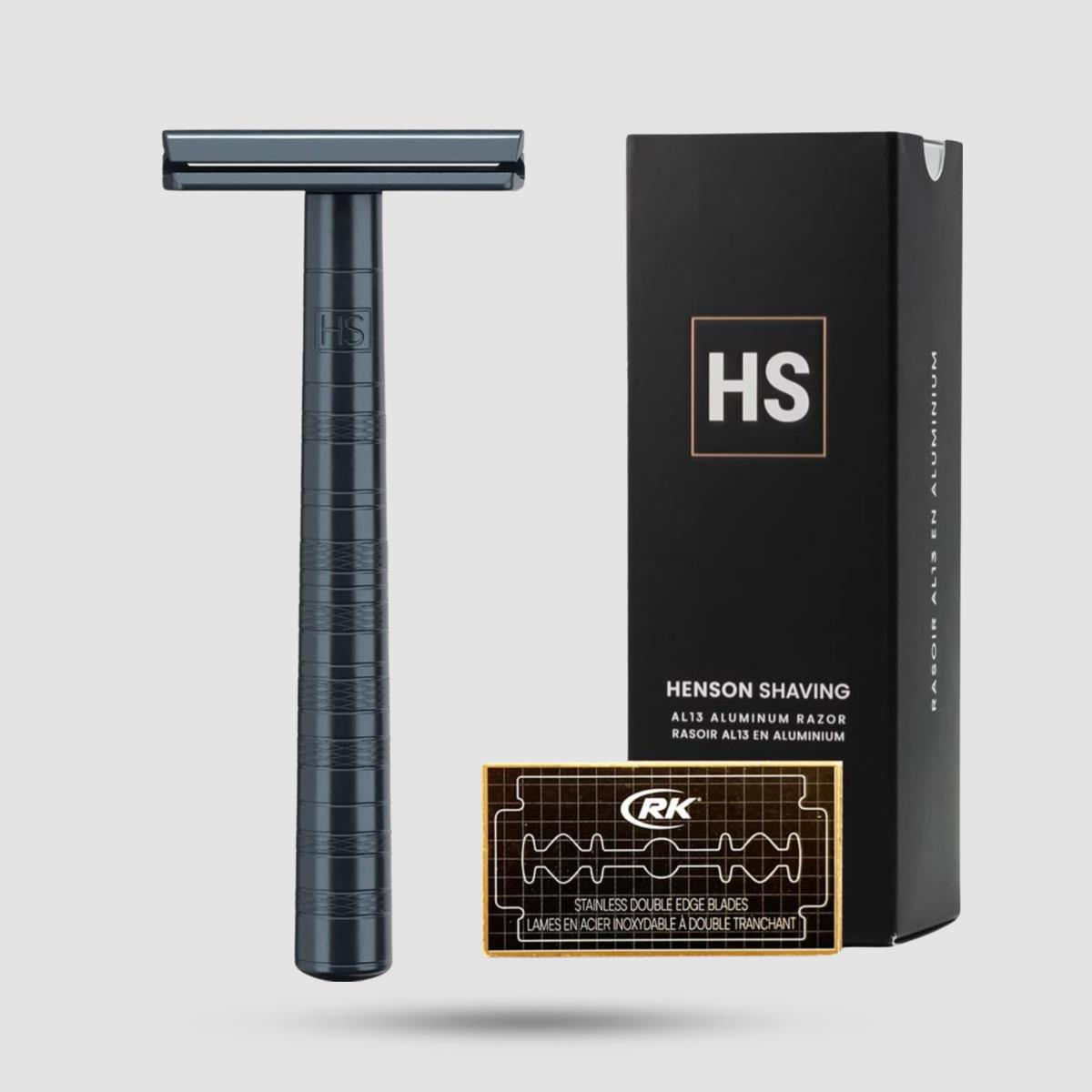 Ξυριστική Μηχανή Henson AL13 Aggressive 2.0 Grey Aluminum - Safety Razor για χοντρά μαλλιά