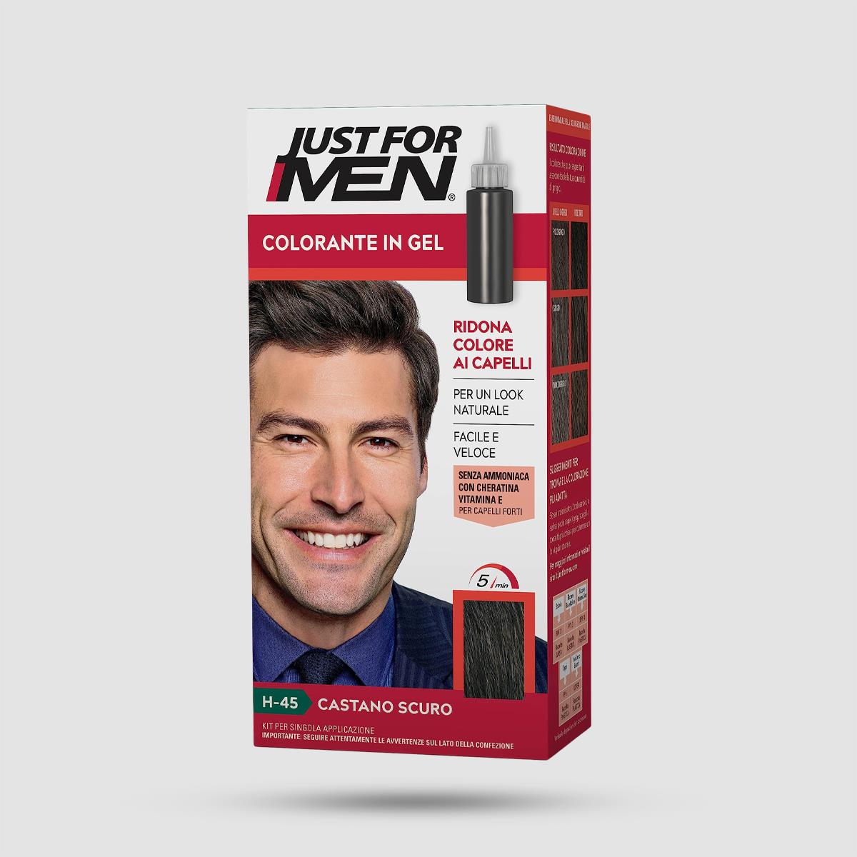 Just For Men H-45 Dark Brown χρωμοσαμπουάν για σκούρα καστανά μαλλιά