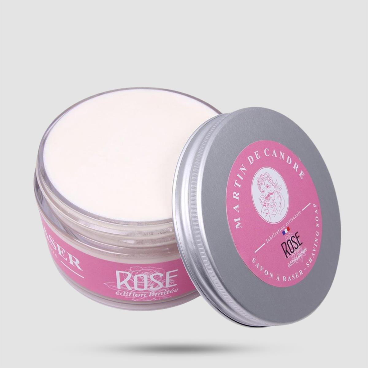 Σαπούνι Ξυρίσματος Martin de Candre - Άρωμα Τριαντάφυλλου 200g - Φυτική βάση για ενυδάτωση