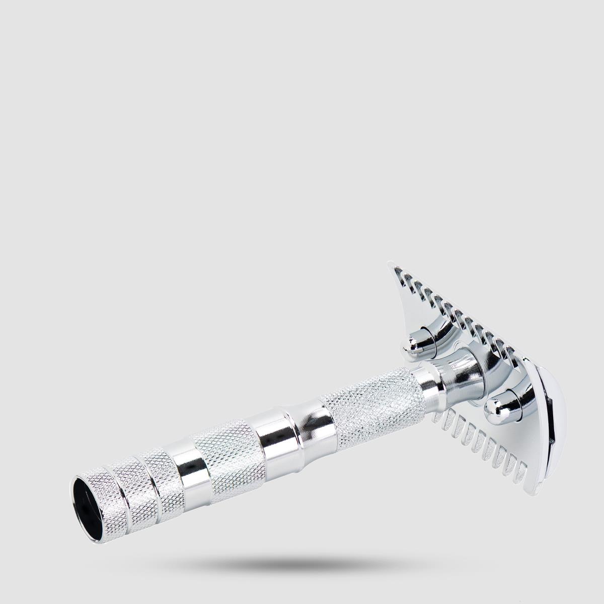 Merkur 985CL Open Comb ταξιδιωτική ξυριστική μηχανή - Grooming - Αποσυναρμολογούμενη με δερμάτινη θήκη