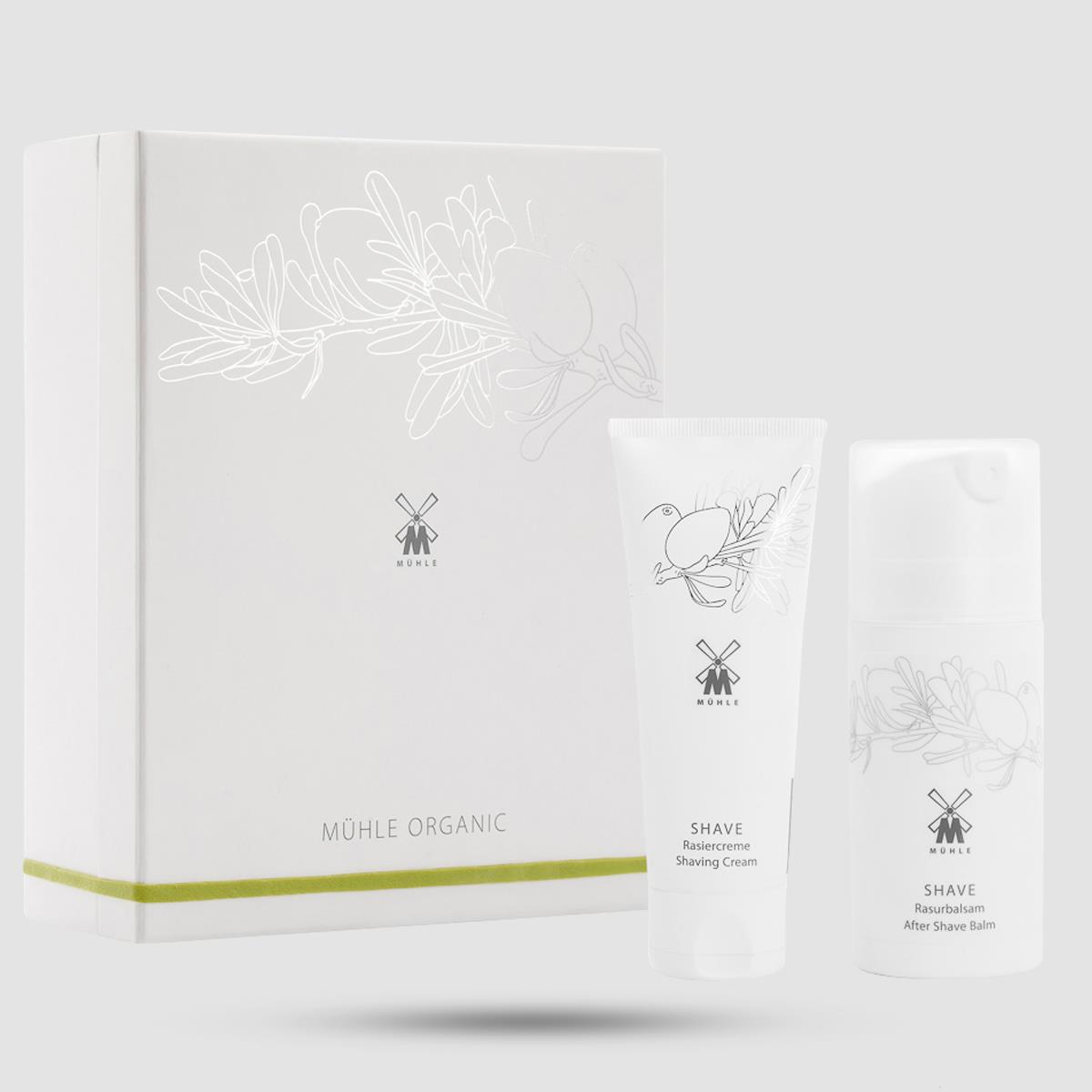 Σετ Δώρου Muhle Organic - Κρέμα Ξυρίσματος & After Shave Balm - Φυσικά Καλλυντικά BDIH