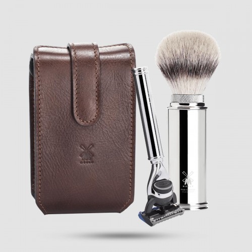 Σετ Ξυρίσματος Ταξιδιού MUHLE RT 2 F - Grooming - Silvertip Fibre πινέλο και ξυριστική μηχανή