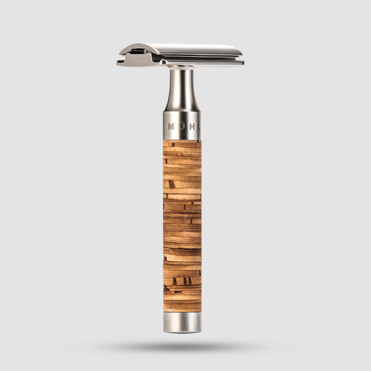 Ξυριστική Μηχανή Muhle R95 ROCCA - Closed Comb - Ανοξείδωτος χάλυβας με λαβή από φλοιό σημύδας
