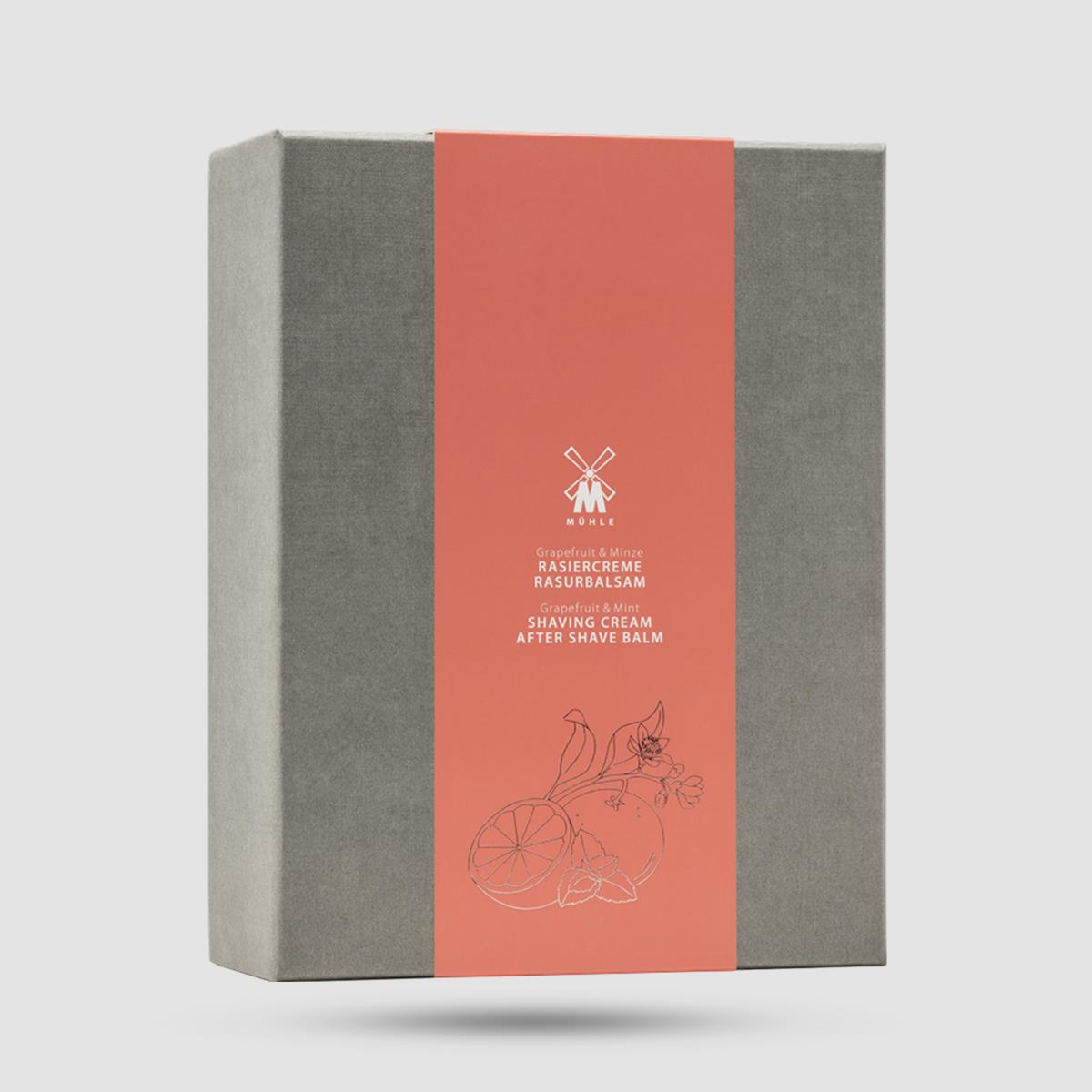 Σετ Δώρου MUHLE Κρέμα Ξυρίσματος και After Shave Balm Grapefruit Mint - Φυσικά συστατικά