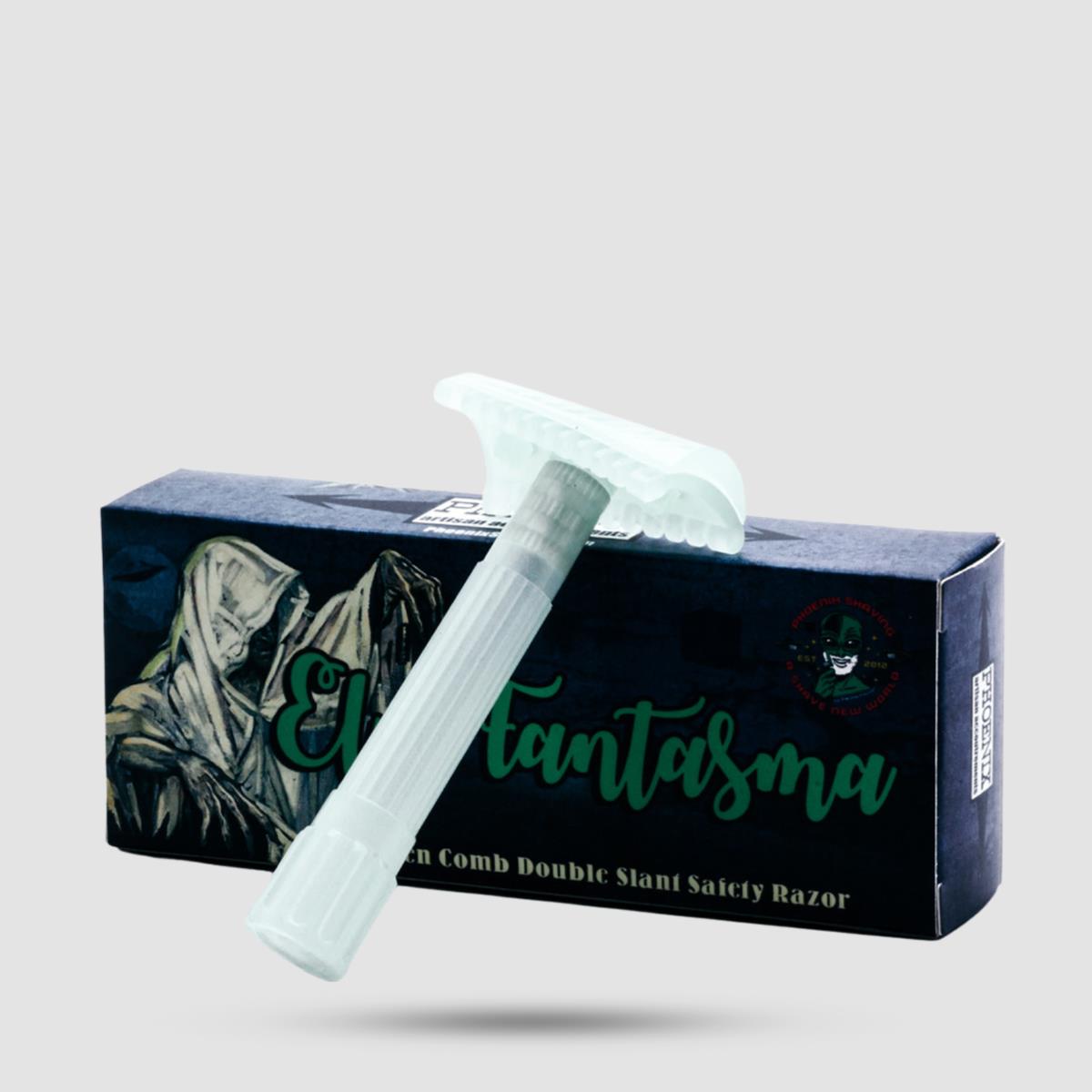 El Fantasma Phoenix Artisan Shaving Razor - Double Slant Open Comb - Glow in Dark