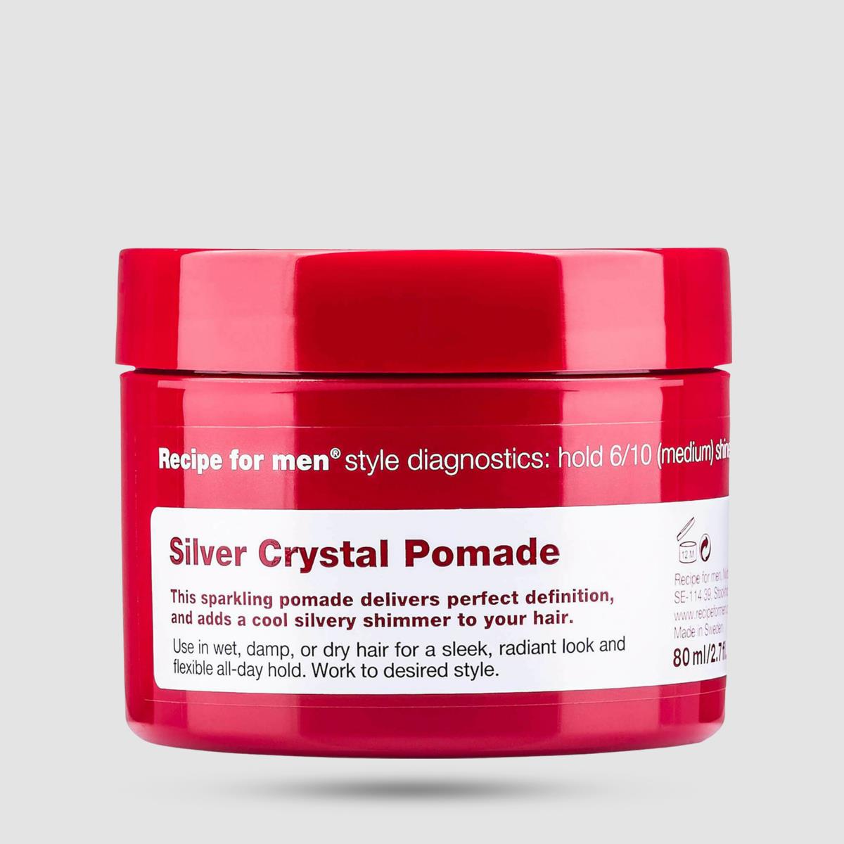 Silver Crystal Pomade Recipe For Men - Πομάδα Μαλλιών - Ασημί λάμψη με Starluster