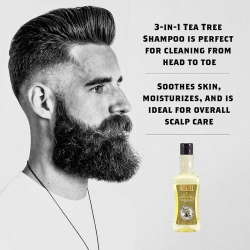 Σαμπουάν Reuzel 3-σε-1 Tea Tree 350ml - Grooming - Vegan φόρμουλα για μαλλιά γένια σώμα