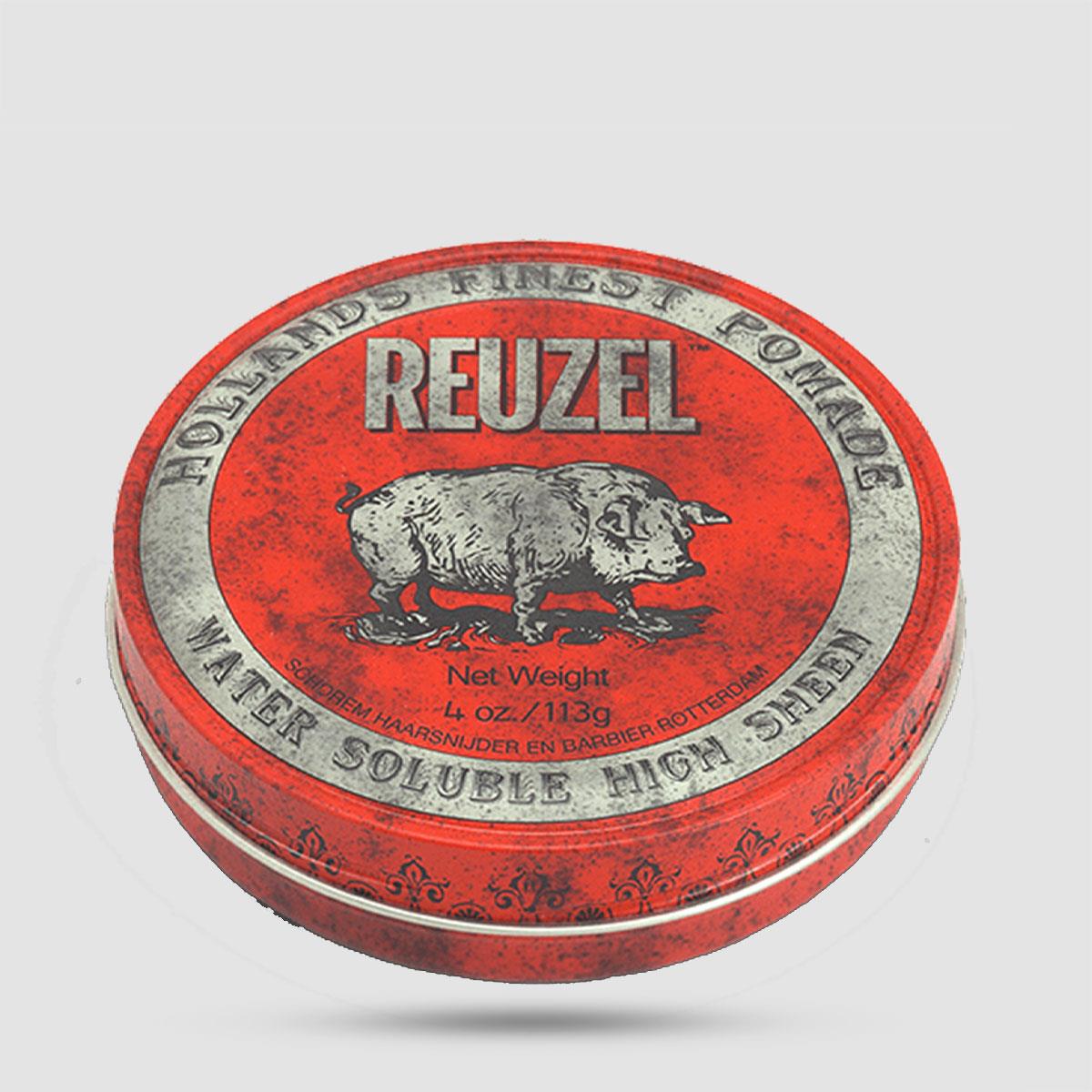 Reuzel Red Pomade - Πομάδα Μαλλιών - Έντονη Λάμψη Μέτριο Κράτημα