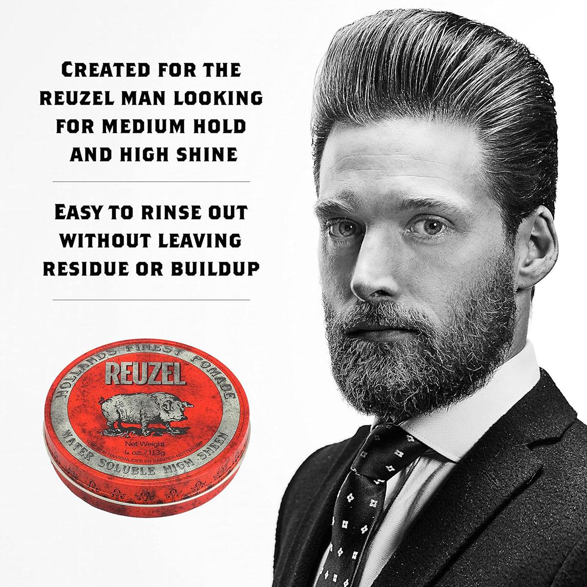 Reuzel Red Pomade - Πομάδα Μαλλιών - Έντονη Λάμψη Μέτριο Κράτημα