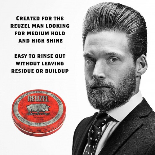 Reuzel Red Pomade - Πομάδα Μαλλιών - Έντονη Λάμψη Μέτριο Κράτημα