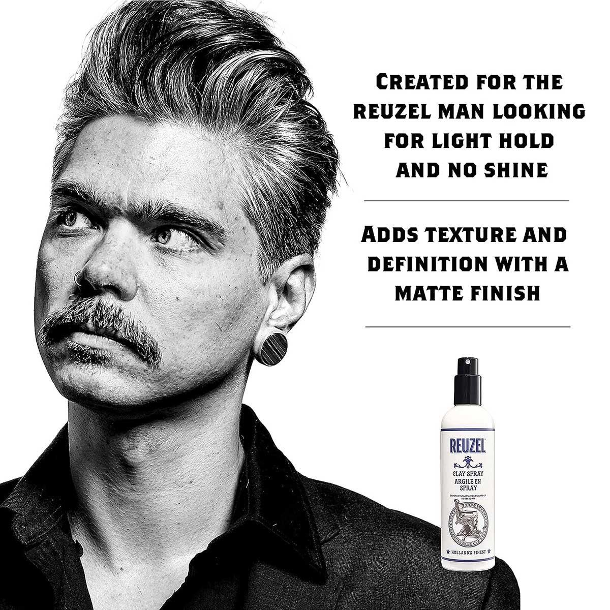 Clay Spray Reuzel 355ml - Spray Styling με Άργιλο - Ματ φινίρισμα χωρίς άρωμα