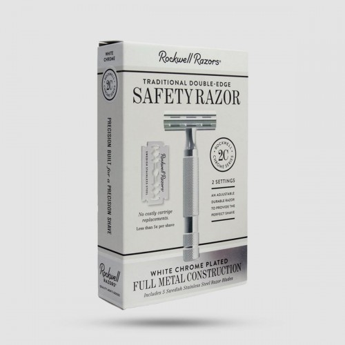 Safety Razor Rockwell 2C White Chrome - Safety Razor - 2 shaving settings