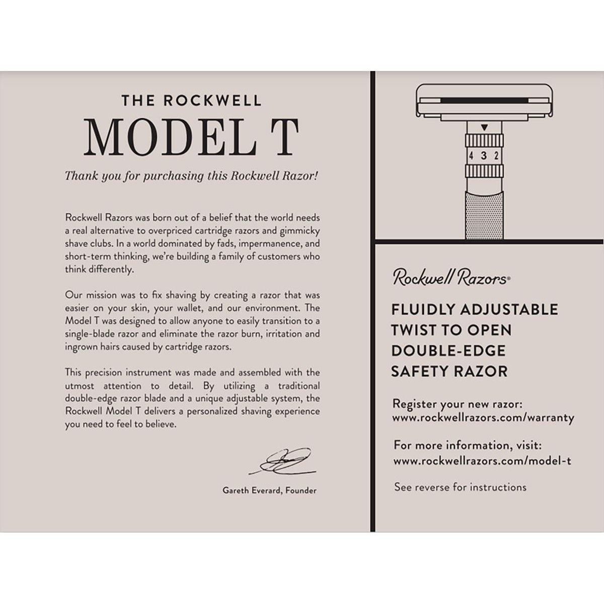 Ξυριστική Μηχανή Rockwell T2 Brushed Chrome - Accessories - Ρυθμιζόμενη 6 επιπέδων