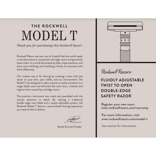 Ξυριστική Μηχανή Rockwell T2 White Chrome - Ρυθμιζόμενη Safety Razor - 6 επίπεδα έντασης