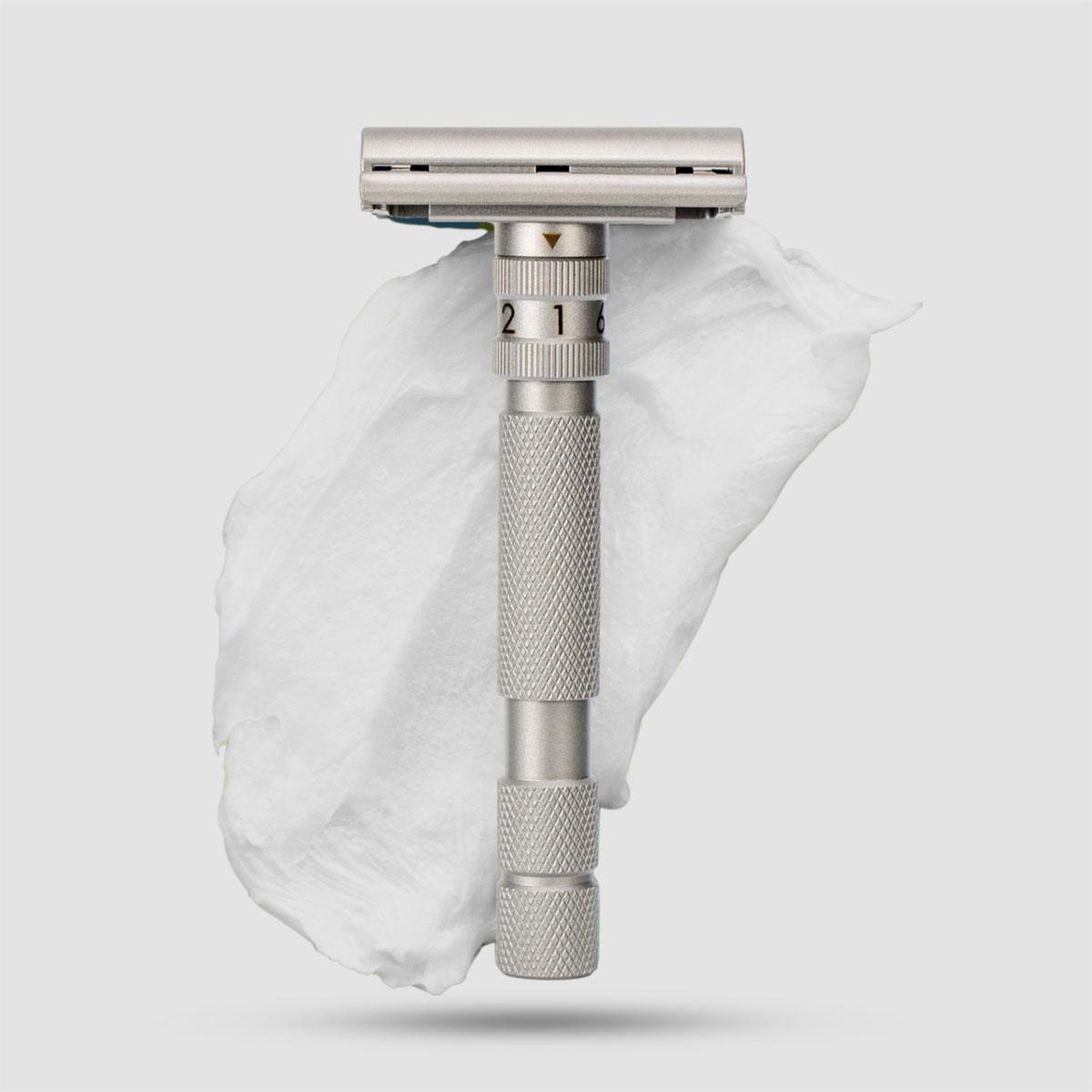 Rockwell T2 Stainless Steel Safety Razor - Adjustable with continuous dial
