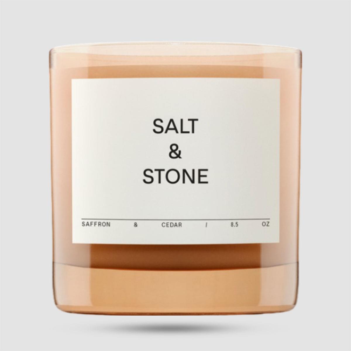 Αρωματικό κερί Salt & Stone Saffron & Cedar 240g - Grooming - Vegan με 50 ώρες καύσης
