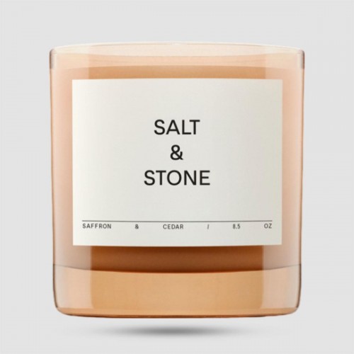 Αρωματικό κερί Salt & Stone Saffron & Cedar 240g - Grooming - Vegan με 50 ώρες καύσης