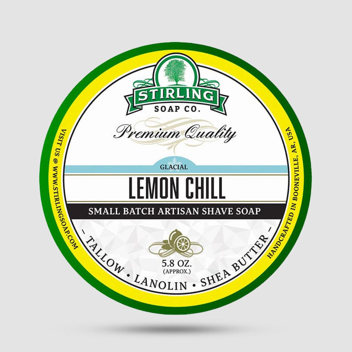 Σαπούνι Ξυρίσματος Stirling Soap Company Glacial Lemon Chill 170ml - Υψηλή μενθόλη με αιθέριο έλαιο λεμονιού