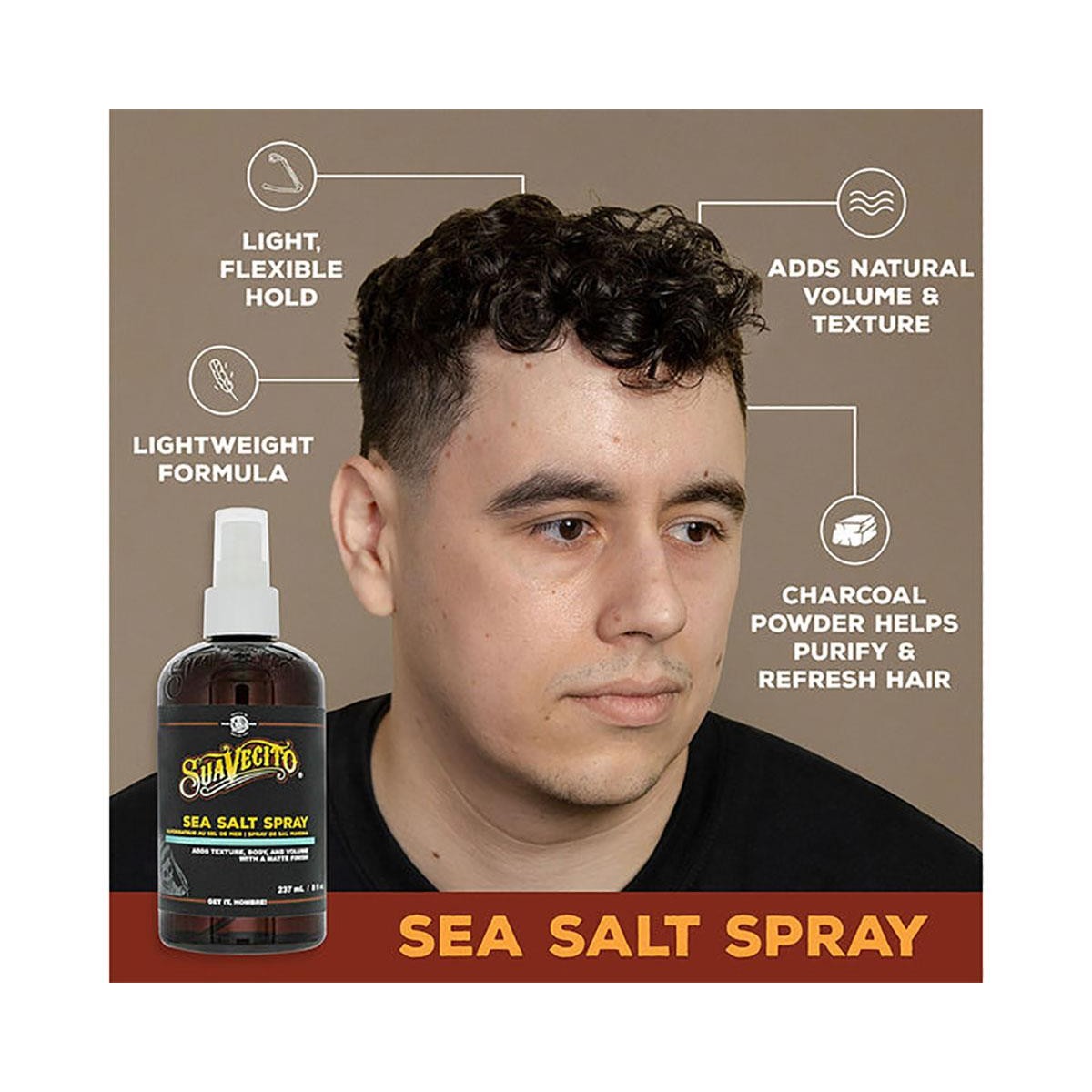 Sea Salt Spray Suavecito - Grooming Spray - Φυσική υφή και όγκος με θαλασσινό αλάτι