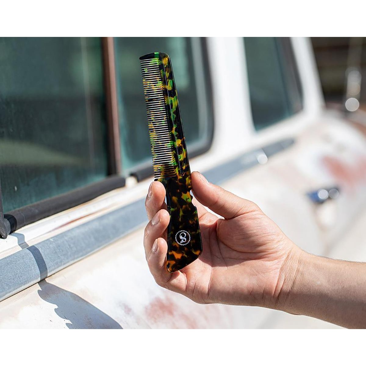 Suavecito Handle Comb Greenstone - Χτένα Grooming - Χειροποίητη από φυτικά υλικά