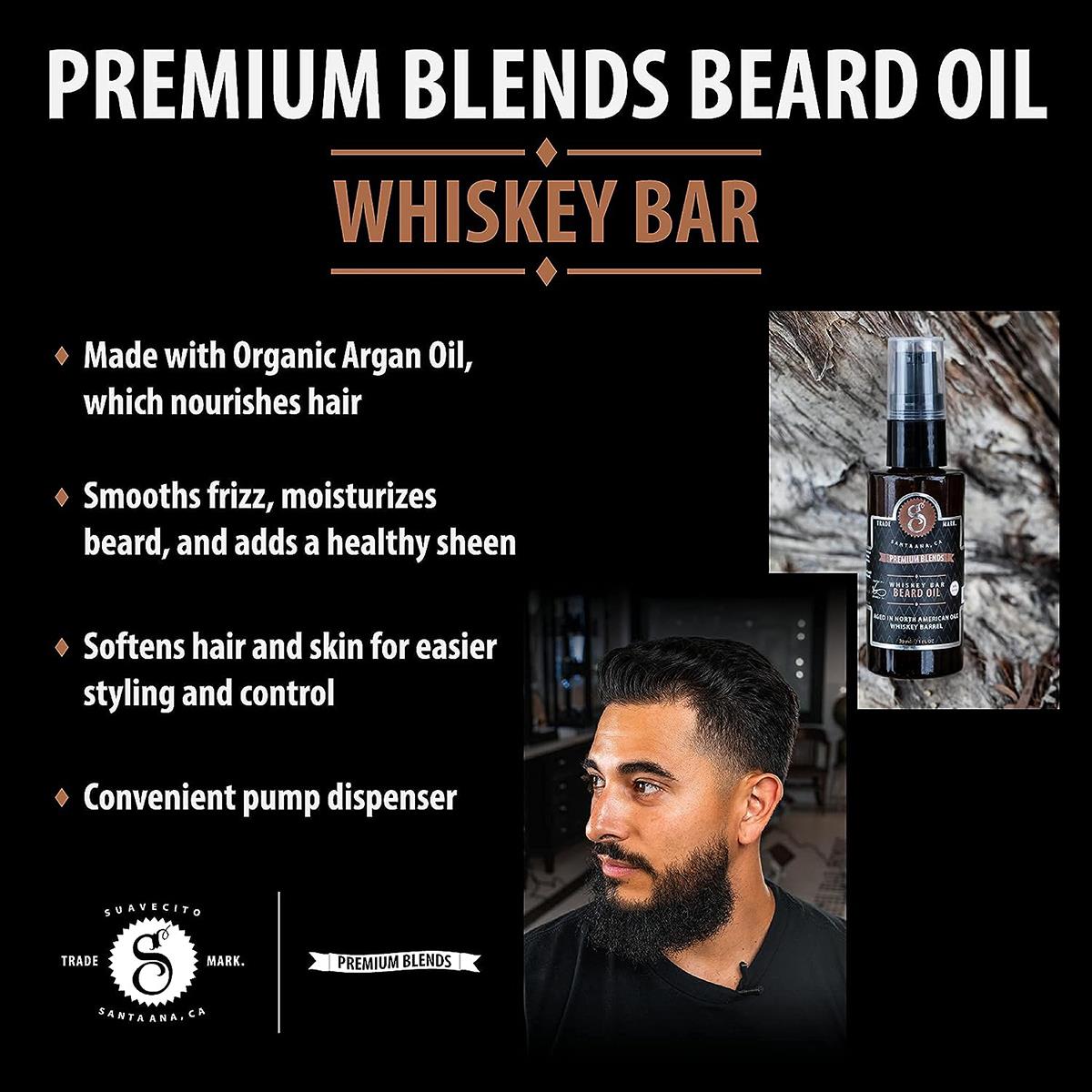 Suavecito Whiskey Bar Beard Oil - Grooming - Aged in oak barrels