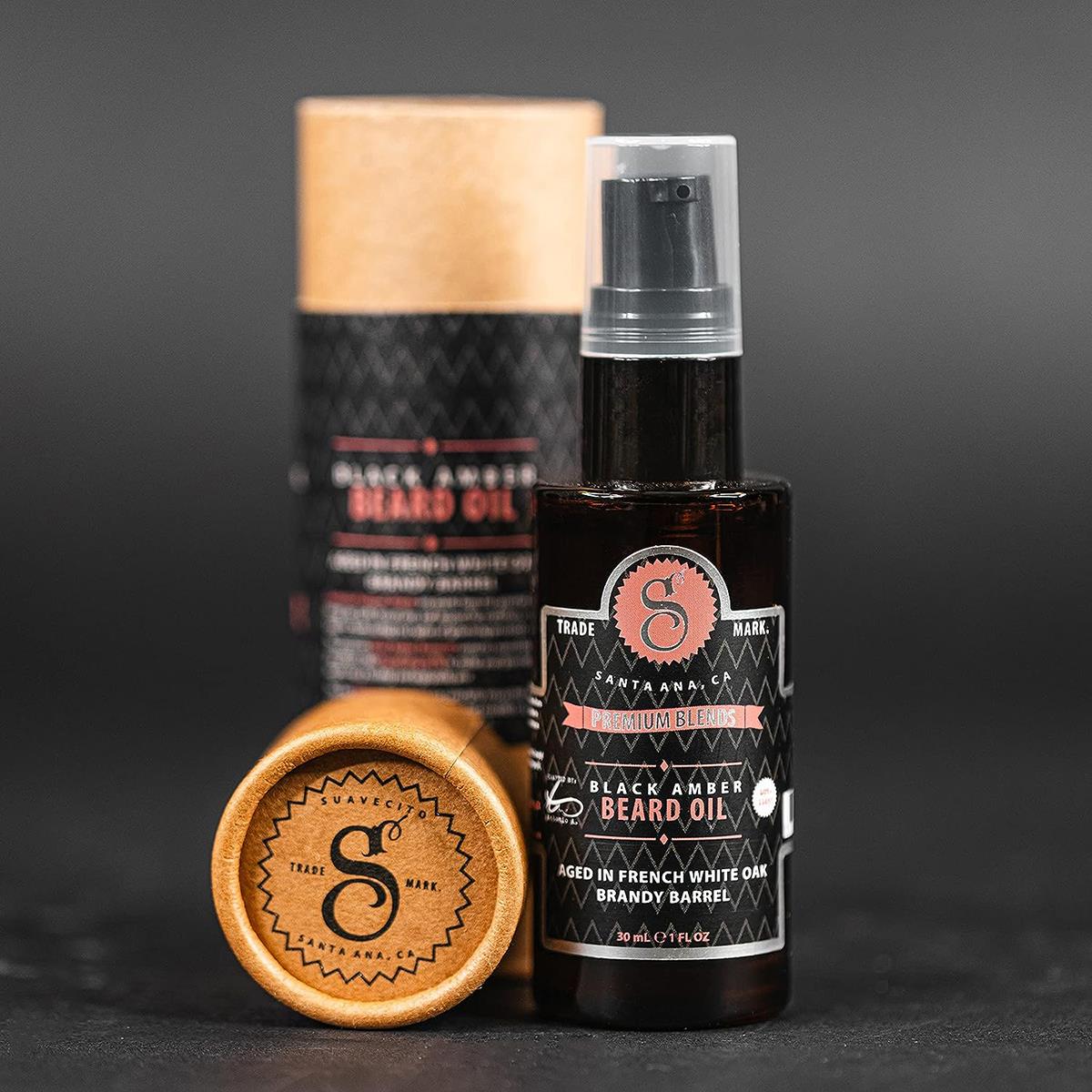 Λάδι Γενιών Suavecito Black Amber 30ml - Περιποίηση γενιών με οργανικό Argan Oil