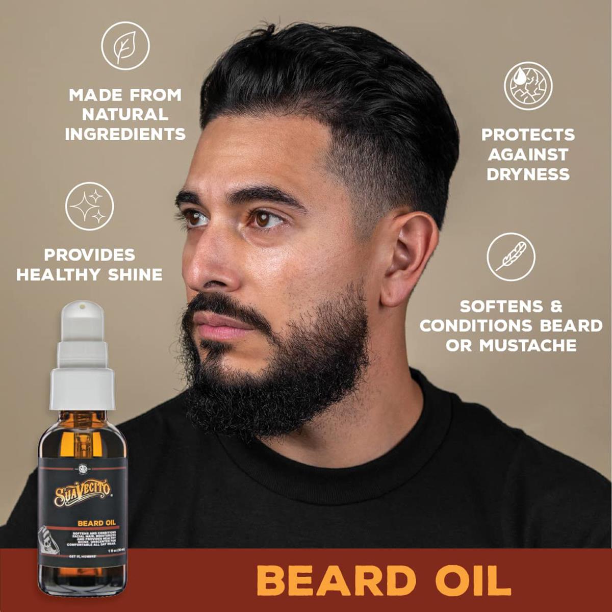 Suavecito Unscented Beard Oil - Beard Oil with Organic Argan Oil