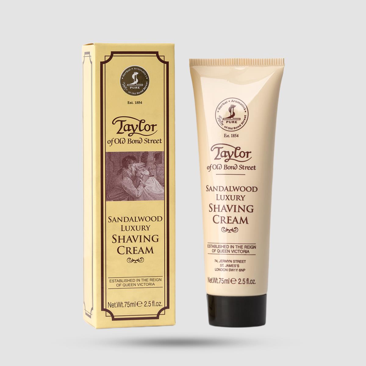 Κρέμα Ξυρίσματος Σανδαλόξυλο Taylor of Old Bond Street 75ml - Περιποίηση Δέρματος - Χωρίς Parabens