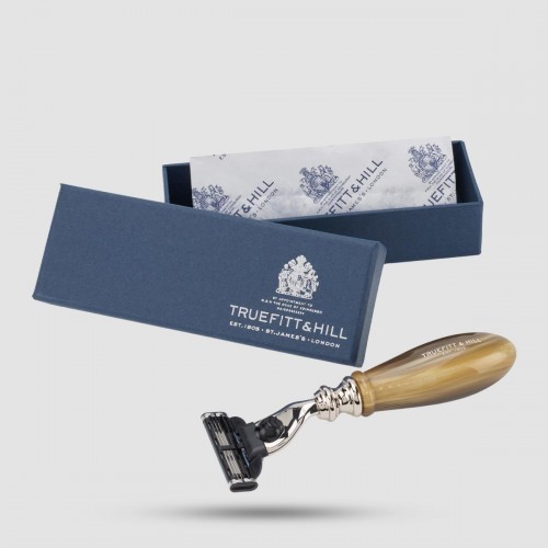 3-Blade Truefitt And Hill Regency Horn Razor - Grooming - Handcrafted from UK