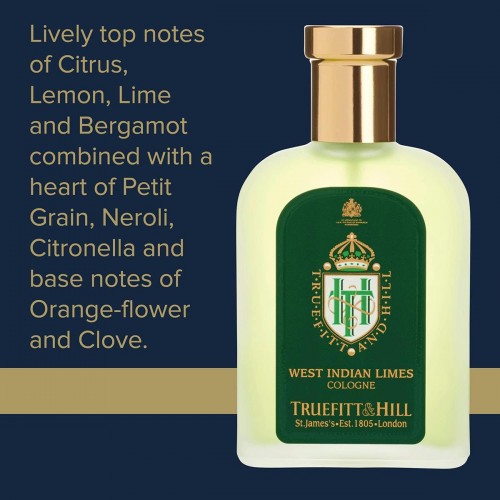 West Indian Limes Eau de Cologne Truefitt And Hill - Citrus άρωμα για άνδρες - Ειδική φόρμουλα για λιπαρό δέρμα