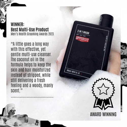 Hair Face Body Wash 3 in 1 Uppercut Deluxe - Grooming - Με έλαιο καρύδας