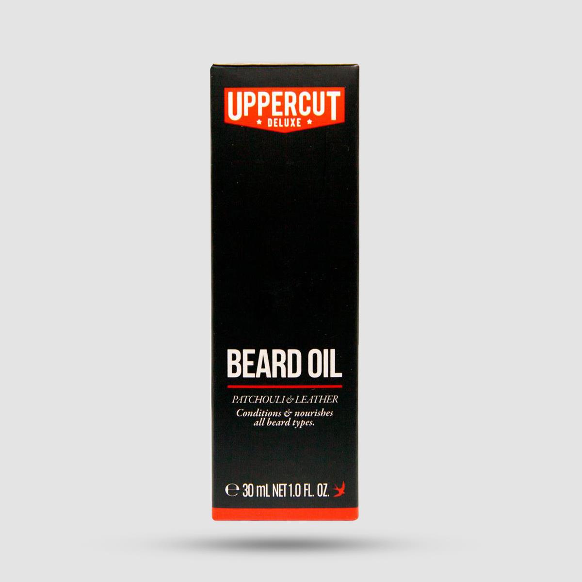 Λάδι Για Γένια Uppercut Deluxe Patchouli & Leather - Grooming - Ενυδάτωση με Argan Oil