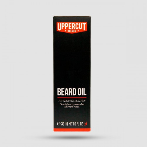 Λάδι Για Γένια Uppercut Deluxe Patchouli & Leather - Grooming - Ενυδάτωση με Argan Oil