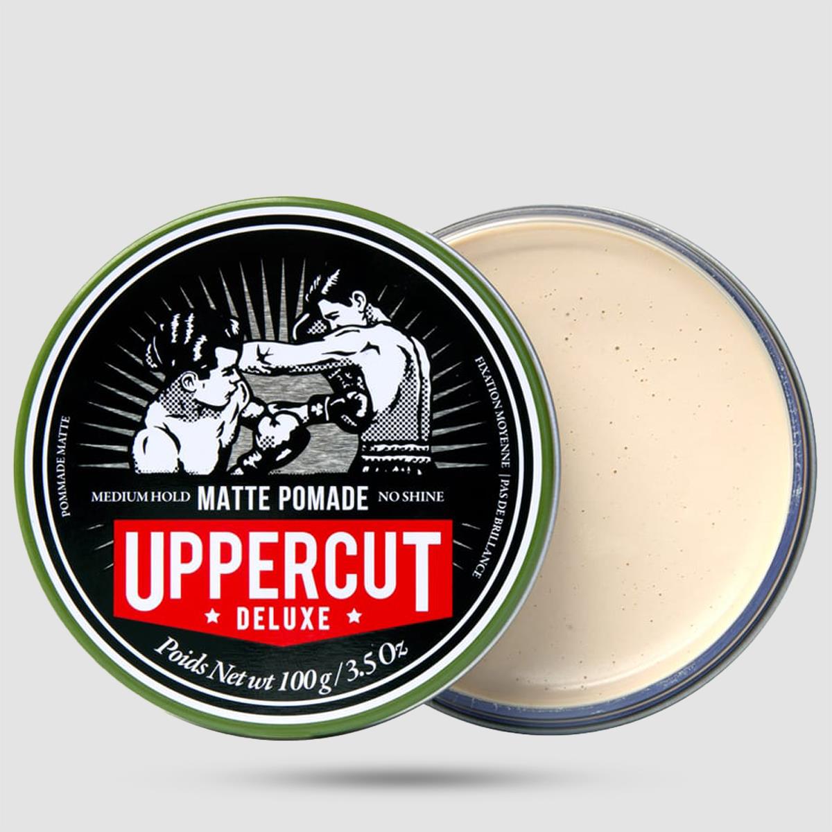 Uppercut Deluxe Matt Pomade 100g - Πομάδα Μαλλιών - Ματ φινίρισμα με μεσαίο κράτημα