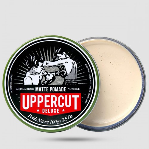 Uppercut Deluxe Matt Pomade 100g - Πομάδα Μαλλιών - Ματ φινίρισμα με μεσαίο κράτημα