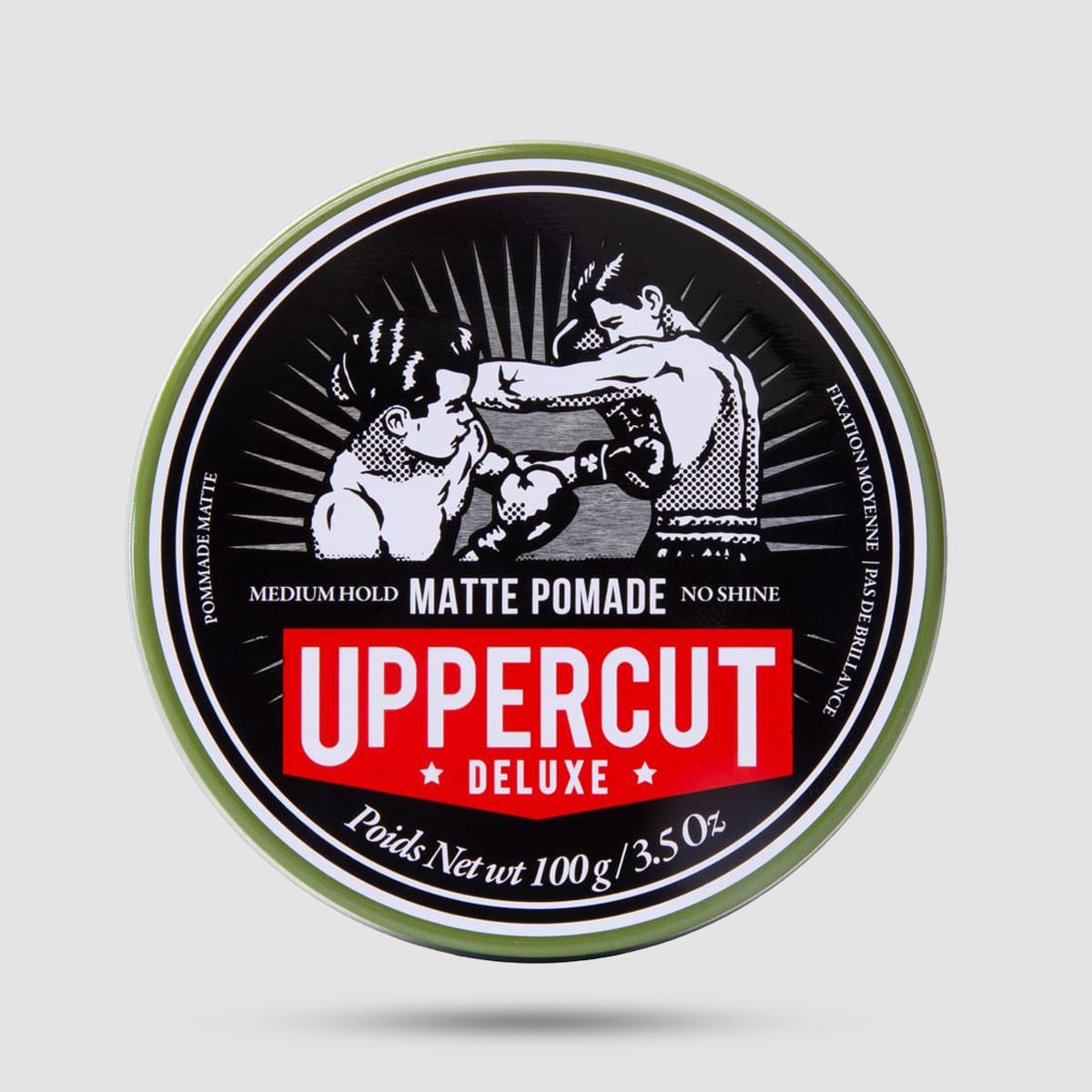 Uppercut Deluxe Matt Pomade 100g - Πομάδα Μαλλιών - Ματ φινίρισμα με μεσαίο κράτημα