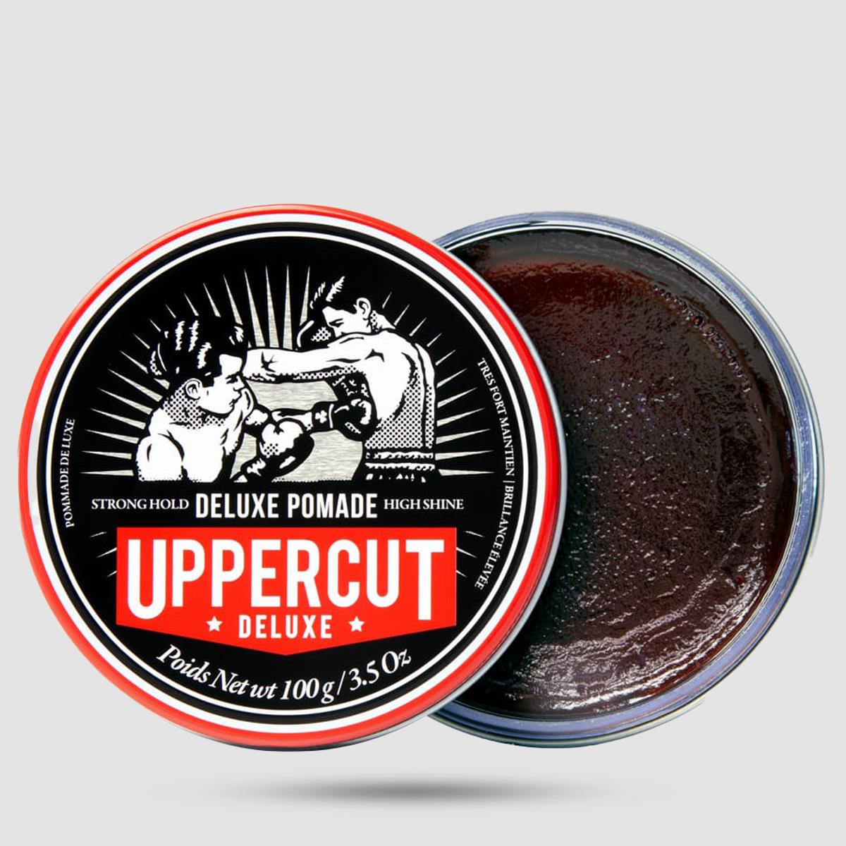 Uppercut Deluxe Pomade 100g - Πομάδα για μαλλιά - Δυνατό κράτημα με υψηλή λάμψη