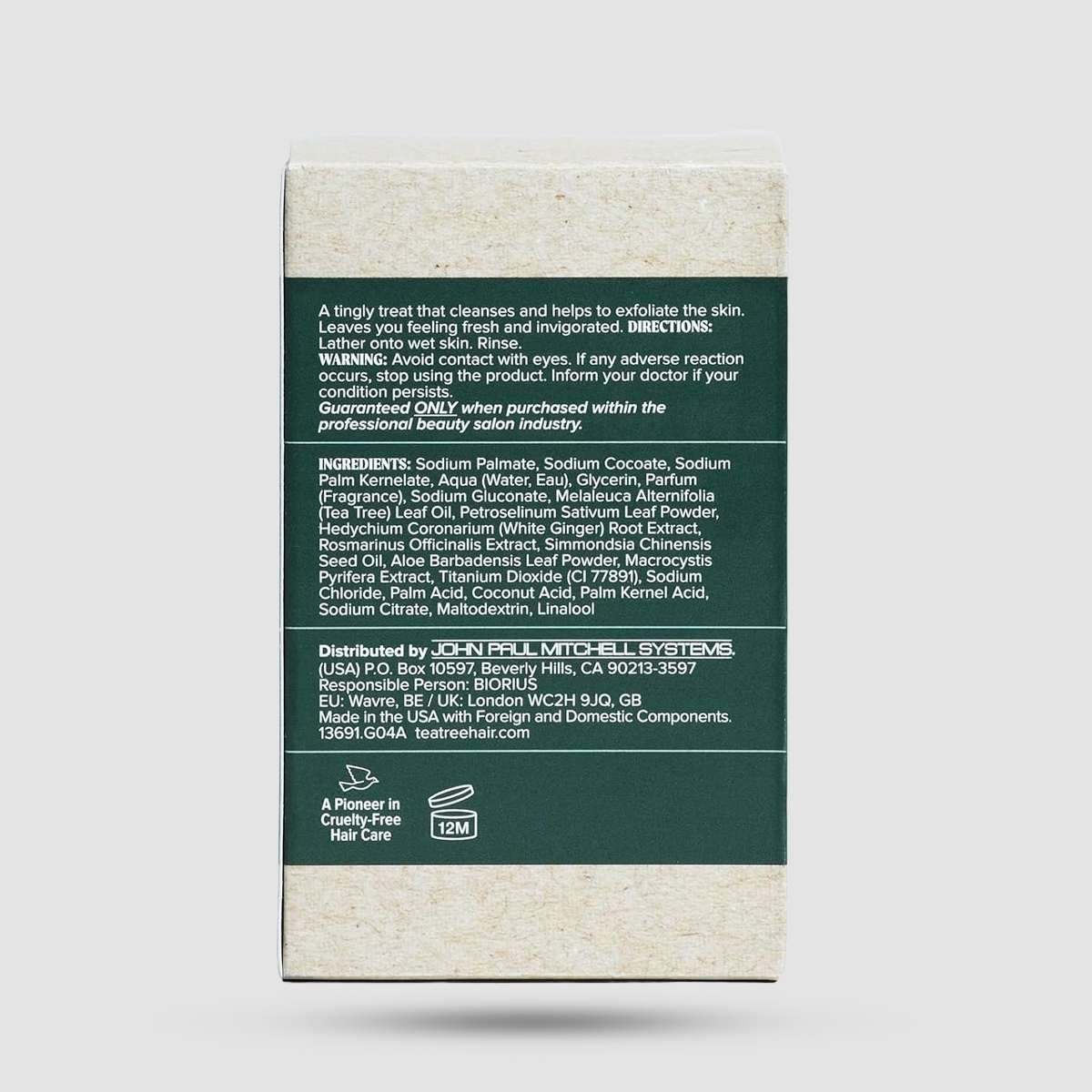 Paul Mitchell Tea Tree Body Bar 150g - Exfoliating with antiseptic properties