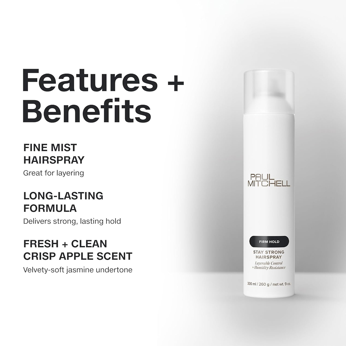 Strong Hold Hairspray Paul Mitchell Stay Strong 300ml - Finishing Hairspray - Vegan and Paraben-free