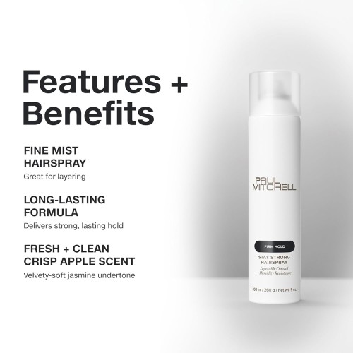 Strong Hold Hairspray Paul Mitchell Stay Strong 300ml - Finishing Hairspray - Vegan and Paraben-free