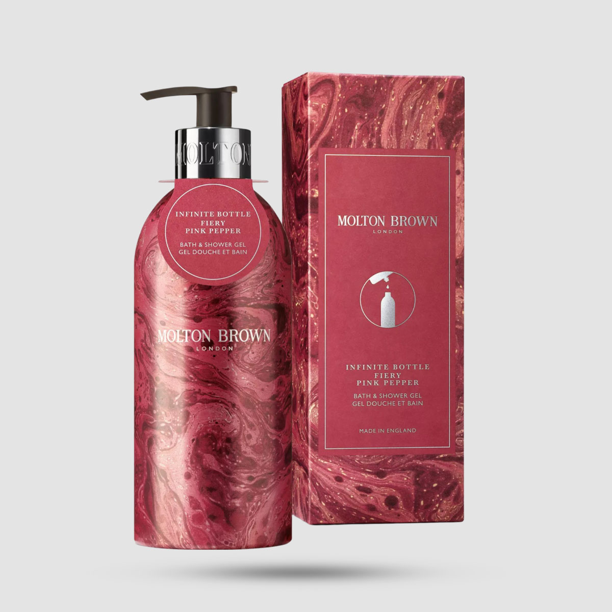 Limited Edition Bath & Shower Gel Infinite Bottle - Molton Brown - Fiery Pink Pepper 400ml