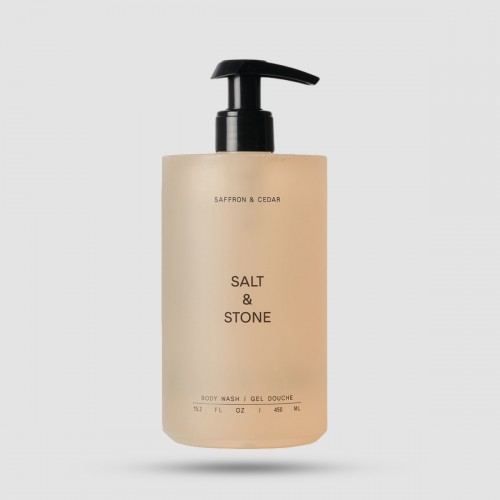 Salt & Stone Saffron & Cedar Body Wash 450ml - Αφρόλουτρο με υαλουρονικό οξύ