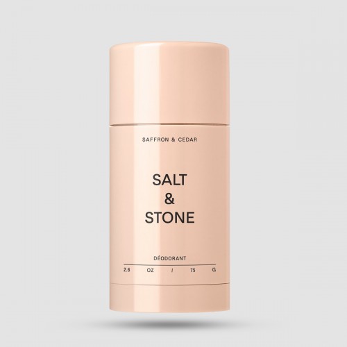 Αποσμητικό Salt and Stone Saffron Cedar Extra Strength 75g - Φυσικό αποσμητικό χωρίς αλουμίνιο